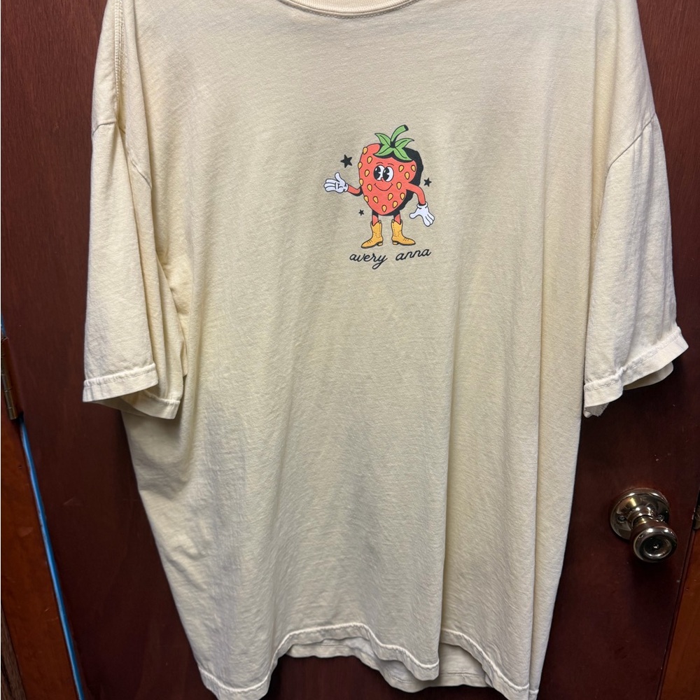 Comfort Colors Cream Kids Shirt with Strawberry Design